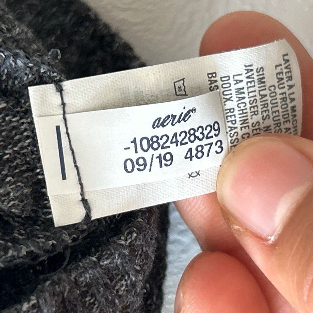 Aerie XS Cozy Knit Jogger Pants Gray Lounge Athleisure Soft - Picture 8 of 9